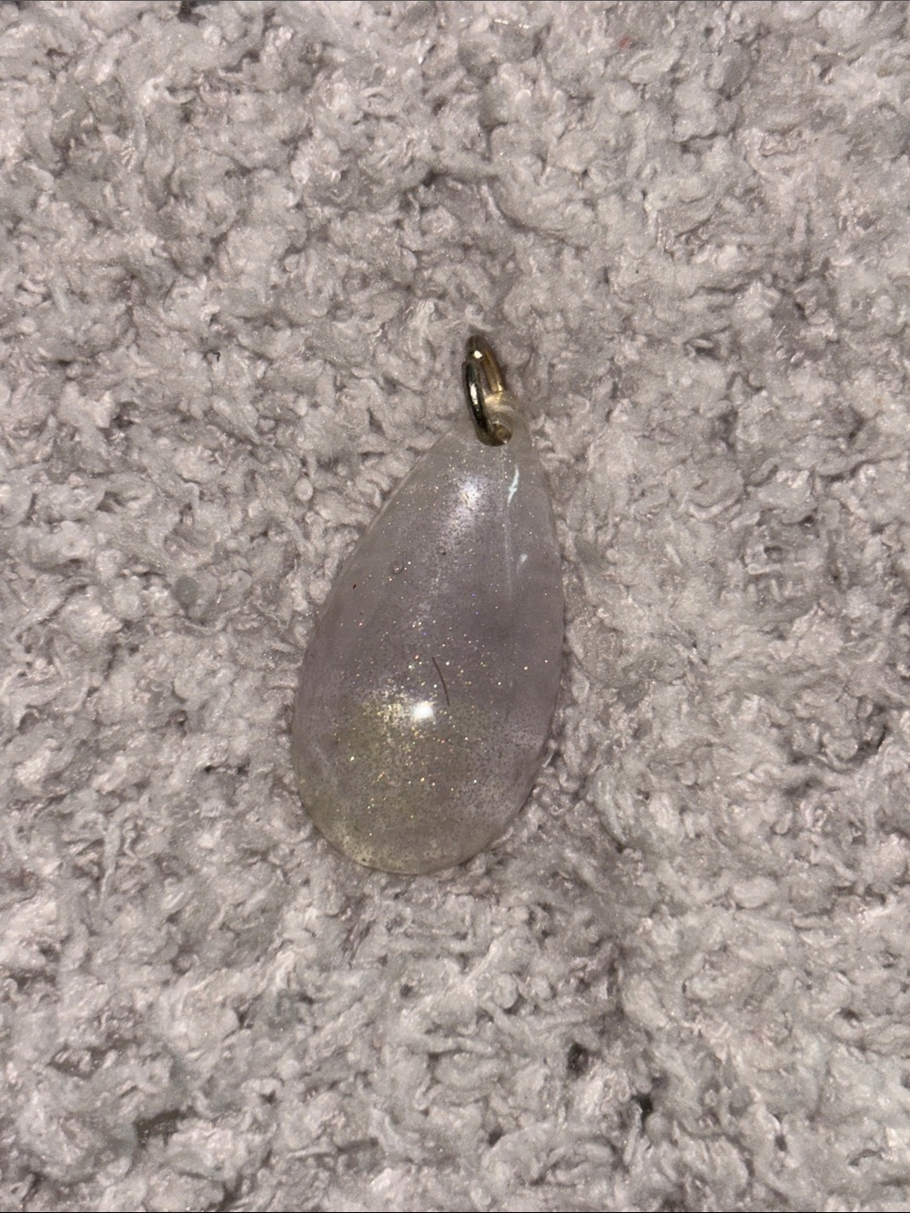 Elegant Teardrop Pendant in Purple and Silver (handmade)
